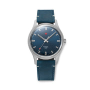 Red Star 3-Hand Dress Watch with Blue Dial and Mechanical Movement #8598-L