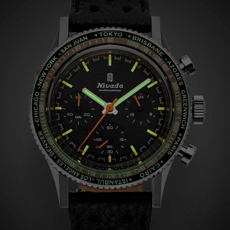 Nivada Grenchen Chronoking Mecaquartz with Interchangeable Bezel #87042Q10