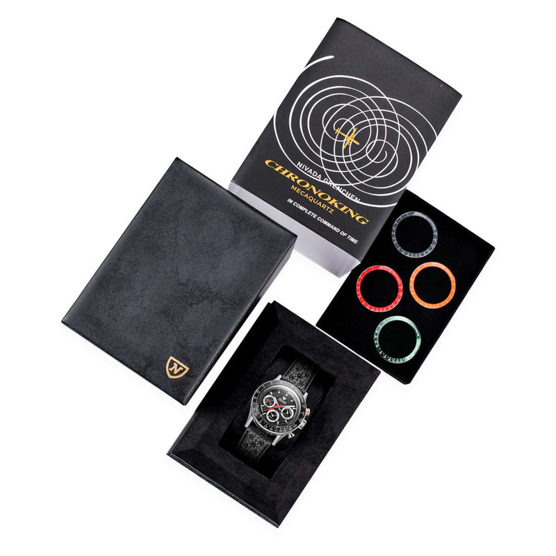 Nivada Grenchen Chronoking Mecaquartz with Interchangeable Bezel #87048Q10