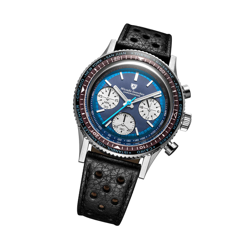 Nivada Grenchen Chronoking Racing Blue Lagoon Chronograph #87054Q10