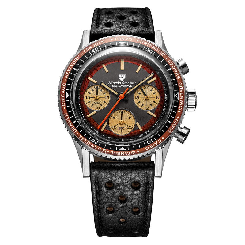 Nivada Grenchen Chronoking Racing Black Amber #87055Q10