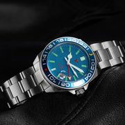 Red Star SEA STAR 4 GMT Watch with Blue Dial Passive Luminous Tubes #8759G-A