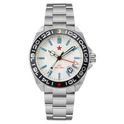 Red Star SEA STAR 4 GMT Watch with Silver Dial and Passive Luminous Tubes #8759G-B