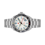 Red Star SEA STAR 4 GMT Watch with Silver Dial and Passive Luminous Tubes #8759G-B