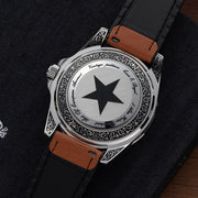 Red Star Artisan Engraved Case Automatic Diver #8912G-A