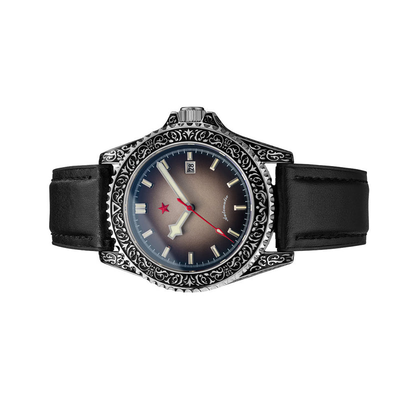 Red Star Artisan Engraved Case Automatic Diver #8912G-A