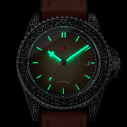 Red Star Artisan Engraved Case Automatic Diver #8912G-B