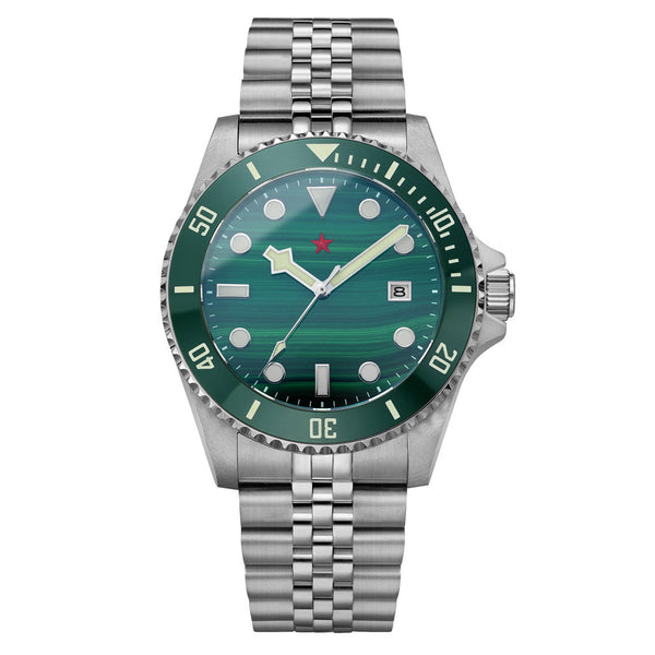 Red Star Automatic Diver with Malachite Dial #8912G-C