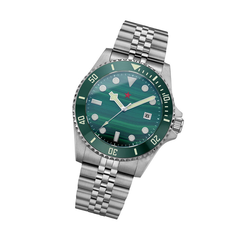 Red Star Automatic Diver with Malachite Dial #8912G-C