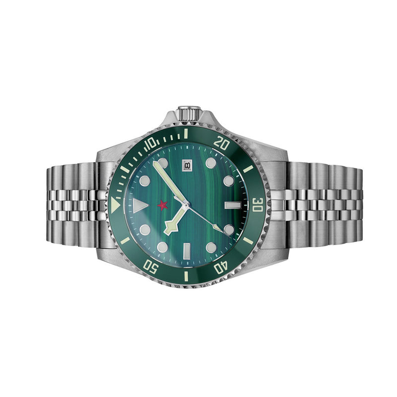 Red Star Automatic Diver with Malachite Dial #8912G-C