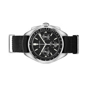 Bulova Lunar Pilot Chronograph 45mm with Black Dial and Nylon Strap #96A225 side