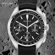 Bulova Lunar Pilot Chronograph 45mm with Black Dial and Nylon Strap #96A225 lifestyle