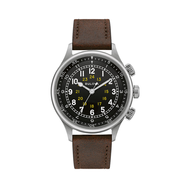 Bulova A15 Automatic Field Watch with Brown Strap #96A245