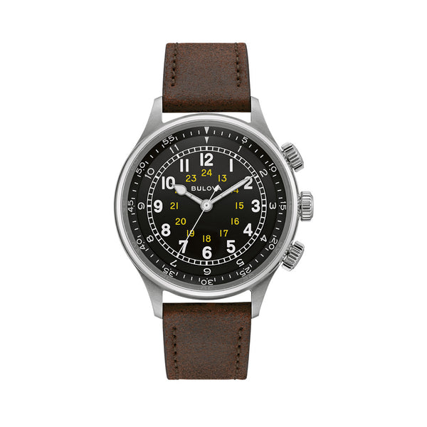 Bulova A15 Automatic Field Watch with Brown Strap #96A245