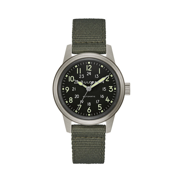 Bulova Hack Automatic Field Watch with 38mm Case and Black Dial #96A259