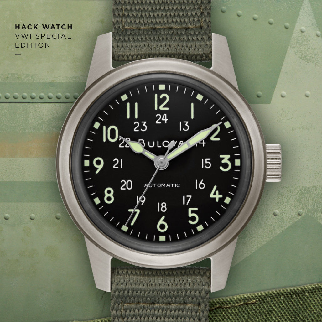 Bulova Hack Automatic Field Watch with 38mm Case and Black Dial