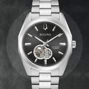 Bulova Surveyor Automatic Watch with Open Heart Black Dial #96A270 lifestyle