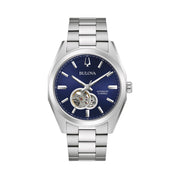 Bulova Surveyor Automatic Watch with Open Heart Blue Dial #96A275
