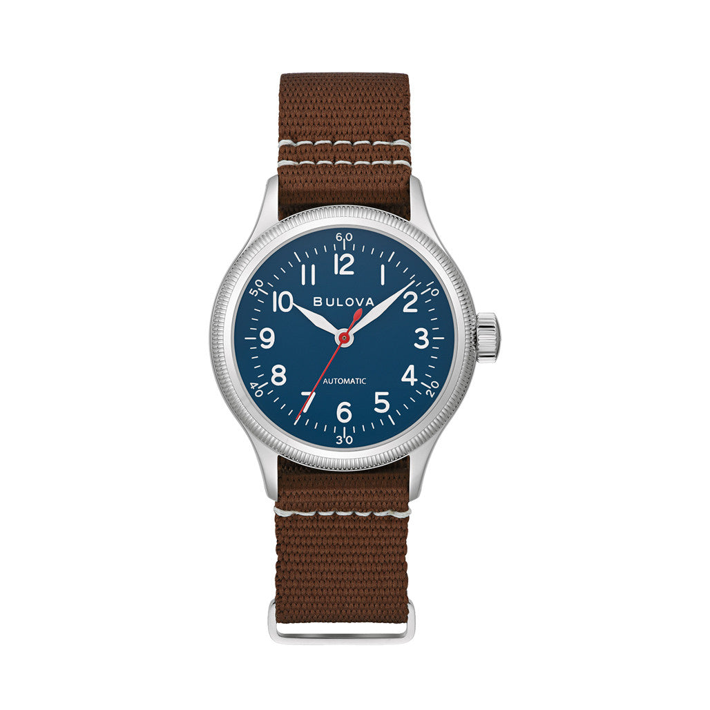Bulova A11 Automatic 37mm Field Watch with Blue Dial #96A282