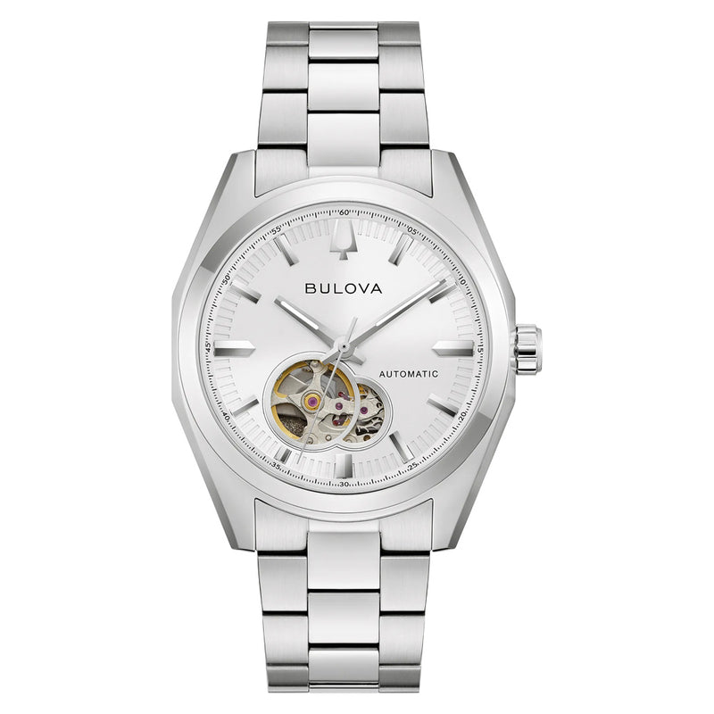 Bulova Surveyor Open Heart with White Dial #96A345