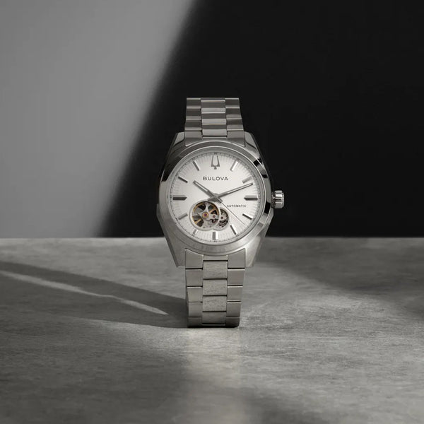 Bulova Surveyor Open Heart with White Dial #96A345
