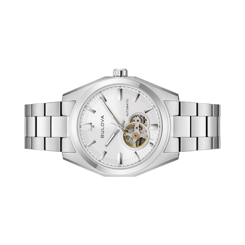 Bulova Surveyor Open Heart with White Dial #96A345