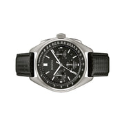 Bulova Lunar Pilot Chronograph 45mm with Black Dial and Leather Strap #96B251 side