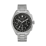 Bulova Lunar Pilot Chronograph 45mm with Black Dial and Stainless Steel Bracelet #96B258