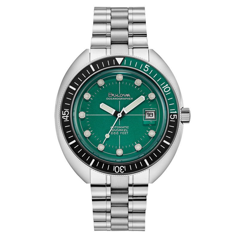 Bulova Snorkel Automatic Dive Watch with Green Dial #96B322 zoom