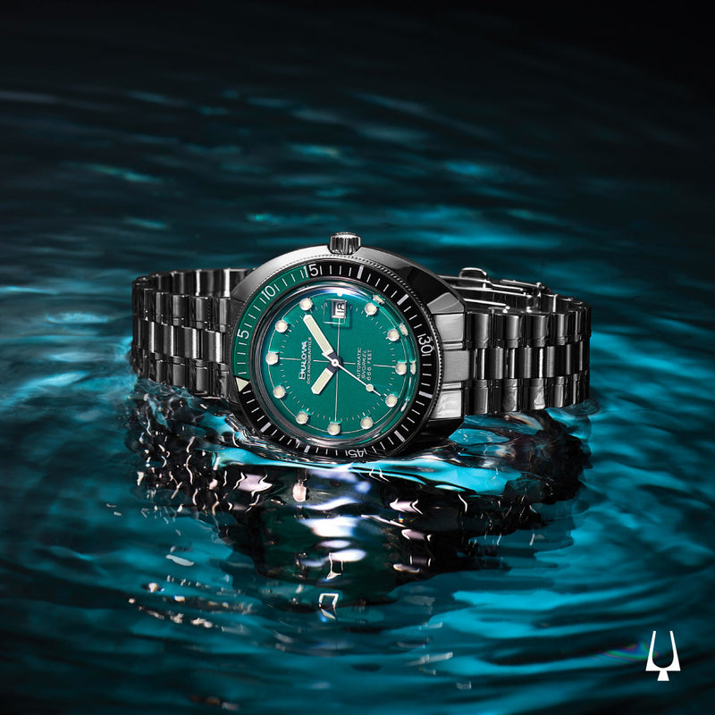 Bulova Snorkel Automatic Dive Watch with Green Dial #96B322 lifestyle