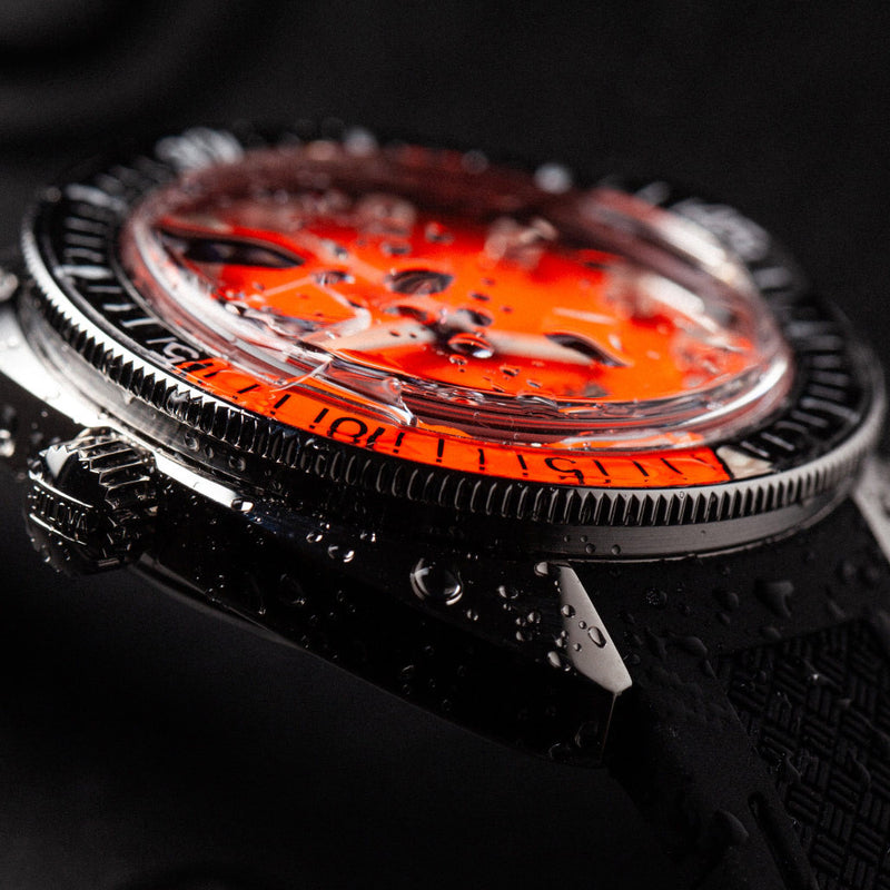 Bulova Snorkel Automatic Dive Watch with Orange Dial #96B350 lifestyle