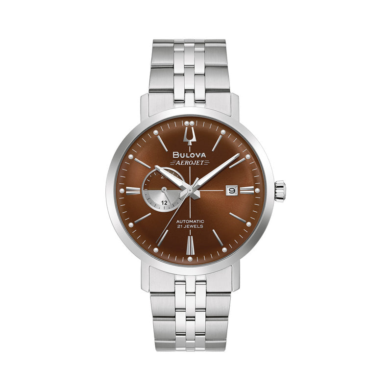 Bulova Aerojet Automatic Watch with Sunburst Brown Dial #96B375