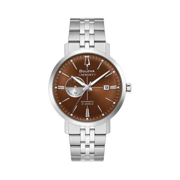 Bulova Aerojet Automatic Watch with Sunburst Brown Dial #96B375