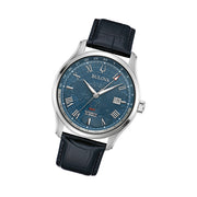 Bulova Wilton Automatic Traveller GMT with World Blue Dial #96B385 tilt