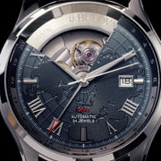 Bulova Wilton Automatic Traveller GMT with World Blue Dial #96B385 lifestyle