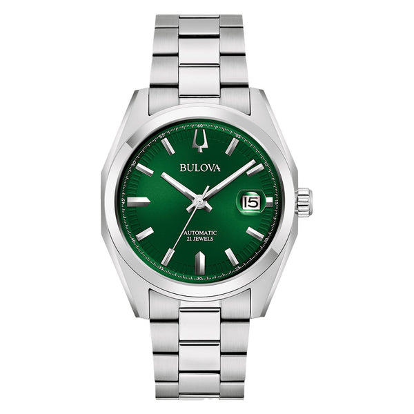 【Kimirio様】#852　グリーンオニキス　#861P　フロストクォーツ Bulova Surveyor Automatic Watch with Sunburst Green Dial #96B429