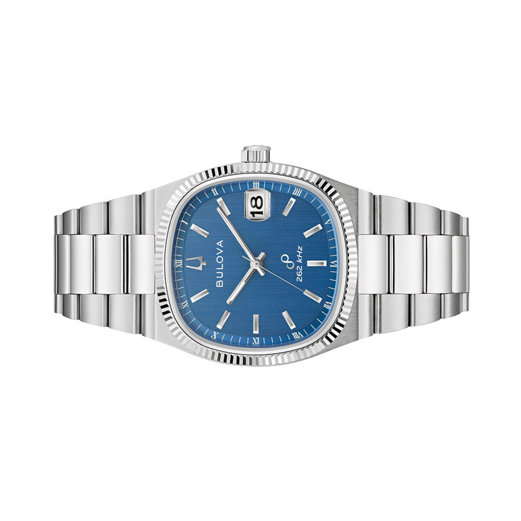 Bulova ブルー ダイバーズウォッチ 93181 Bulova Super Seville Date Watch with Blue Dial #96B440 — Long
