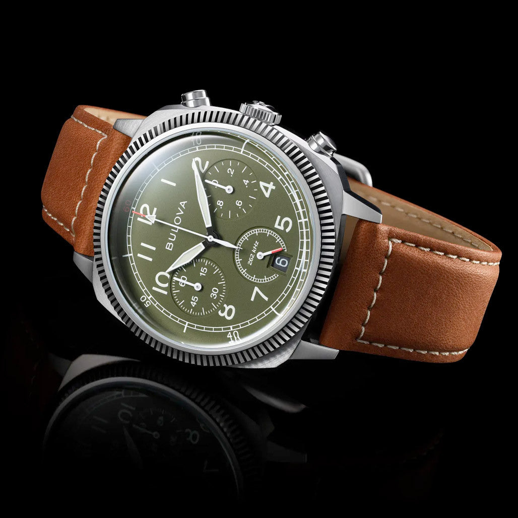 Bulova Military VWI Olive Green Chronograph #96B482 — Long Island
