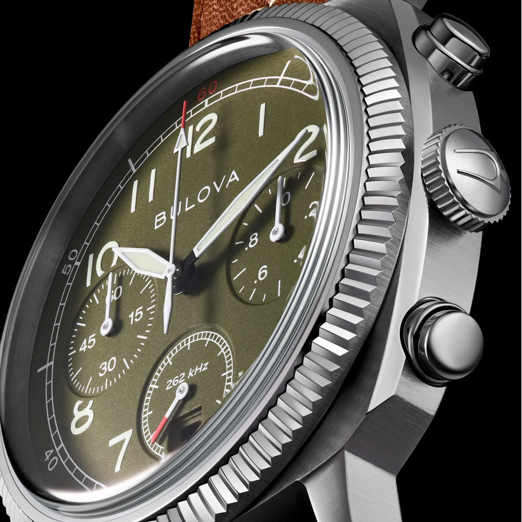 Bulova Military VWI Olive Green Chronograph #96B482 — Long Island
