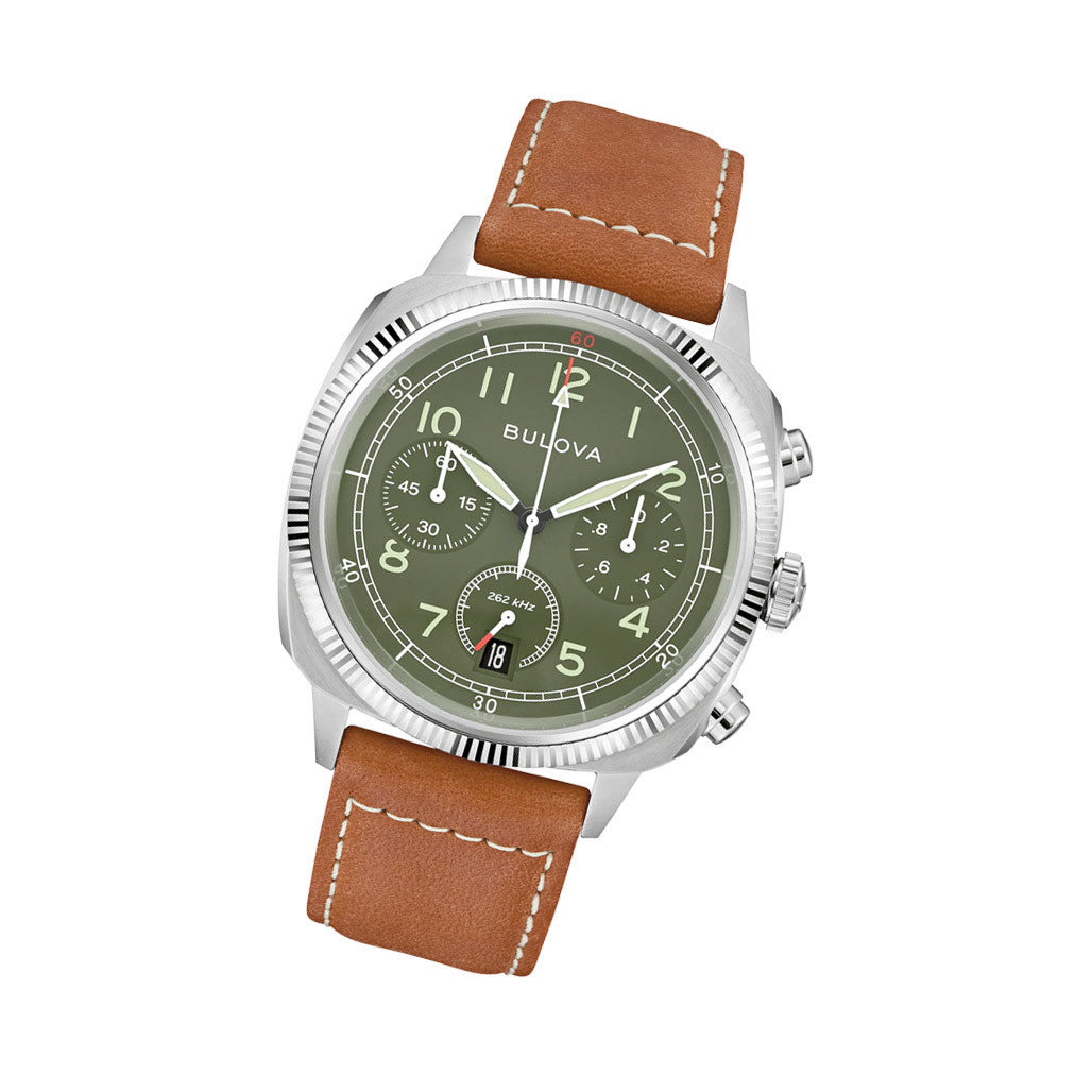 Bulova Military VWI Olive Green Chronograph #96B482 — Long Island