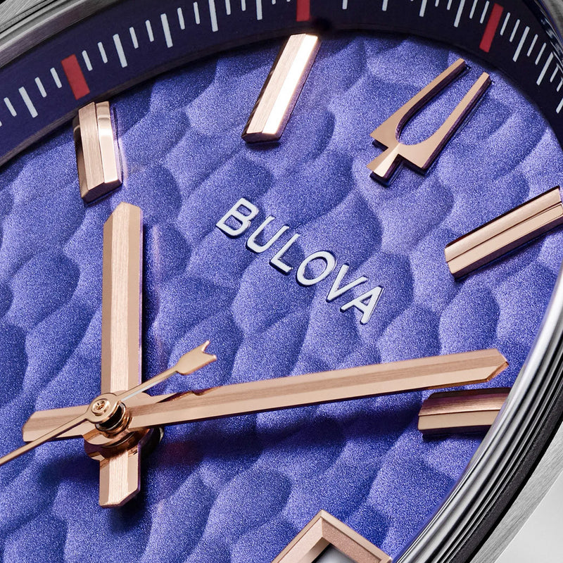 Bulova Tony Bennett NYC Purple Hammered Dial Watch #96B484