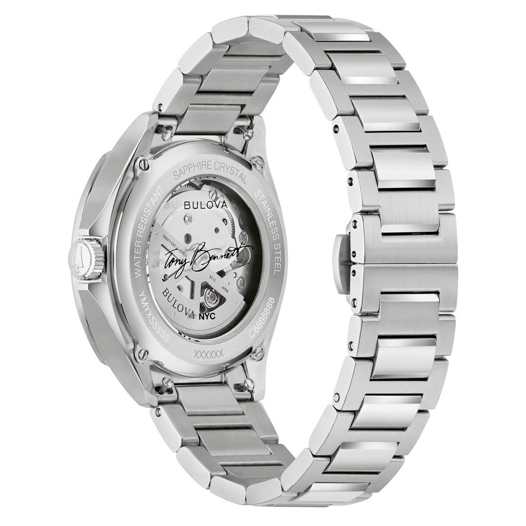 Bulova Tony Bennett NYC Purple Hammered Dial Watch #96B484 — Long