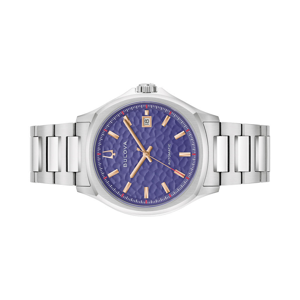 Bulova Tony Bennett NYC Purple Hammered Dial Watch #96B484 — Long