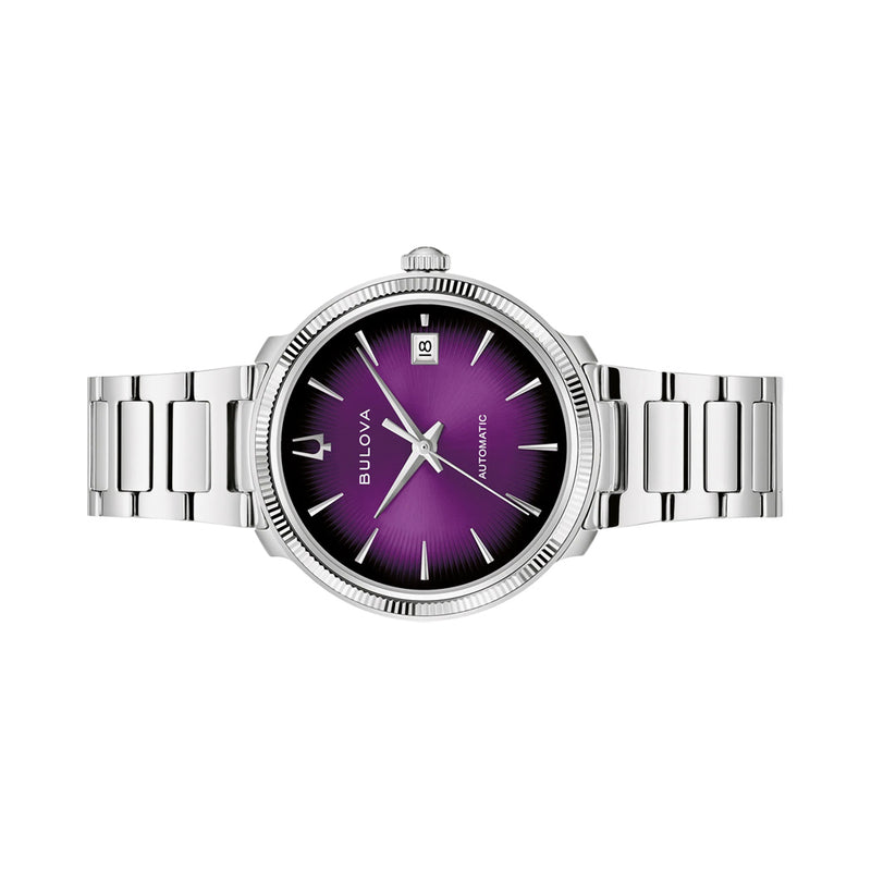 Bulova Disco Automatic Watch with Purple Dial #96B485