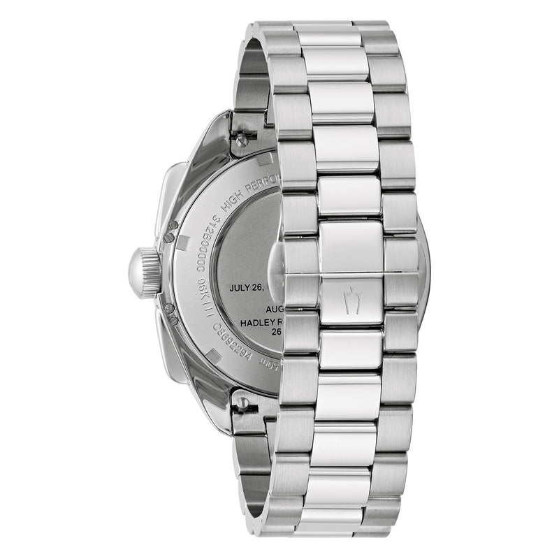 Bulova Lunar Pilot Chronograph 43.5mm with Black Dial and Stainless Steel Bracelet #96K111 back