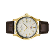 Bulova Wilton Automatic Traveller GMT with Gold-tone Case and Silver Dial #97B210 side