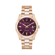 Bulova Surveyor Rose Gold-Tone With Purple Dial #97B234