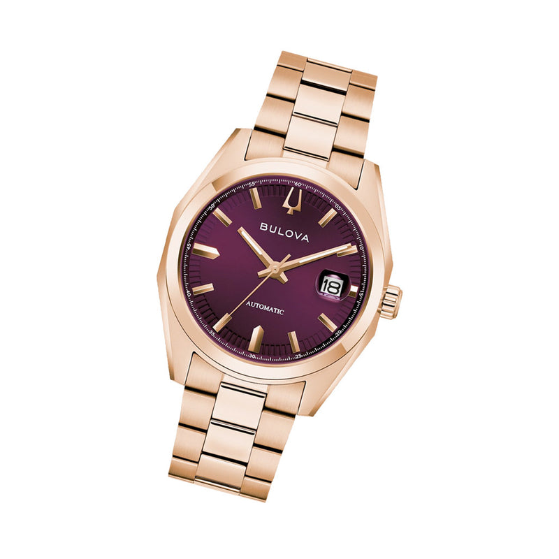 Bulova Surveyor Rose Gold-Tone With Purple Dial #97B234