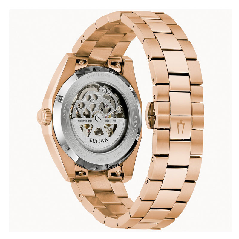 Bulova Surveyor Rose Gold-Tone With Purple Dial #97B234