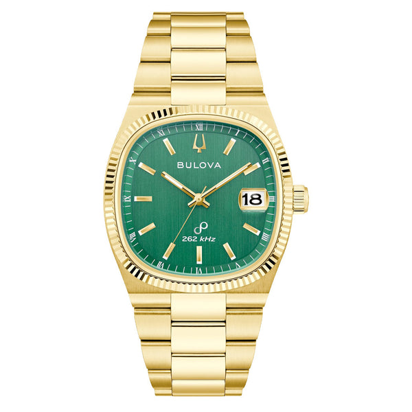 Bulova Super Seville Gold-Tone With Green Dial #97B237